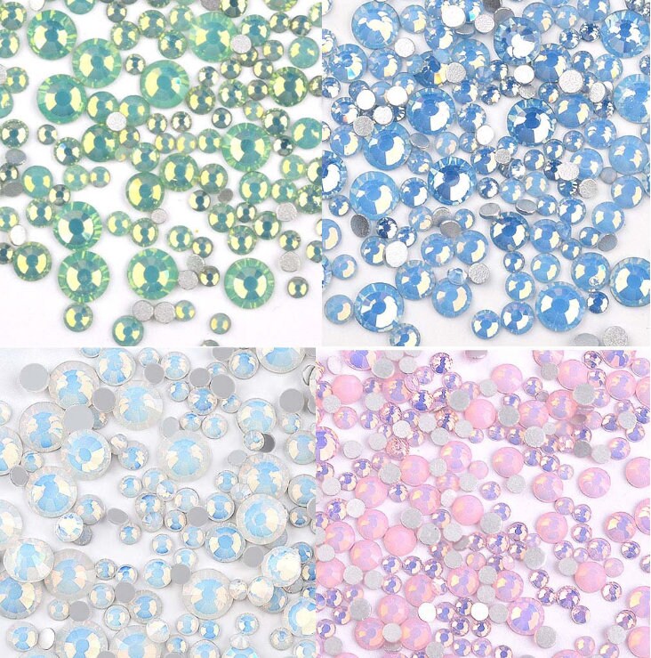 Opal Nail Rhinestones/ Small Opal Glitter Mix Flat Back Crystal Gems Strass 3d Nail Art Decorations