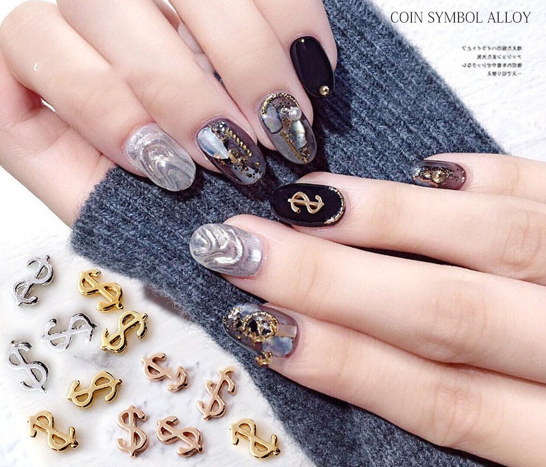 5 pcs 3D Money Sign nail decoration/ Dollar Sign DIY nail deco charm for nail art