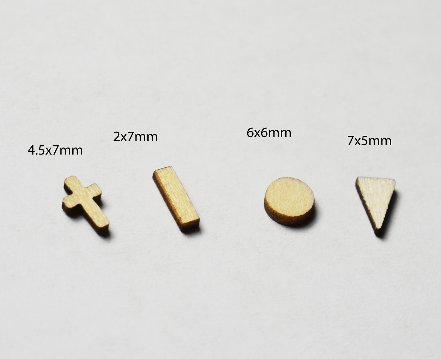 5 pcs 3D Wood nail decoration/ Cross Geometry Nail DIY nail deco charm for nail art/ wooden nail charm