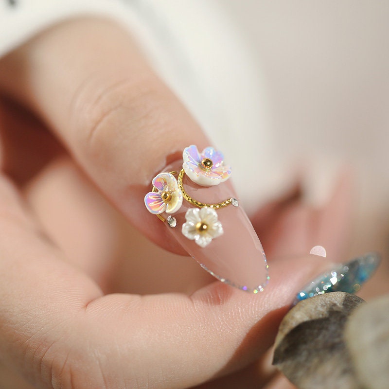Mixed Cat Eye Stone Gold silver metallic studs set for nail art/ Japanese Instagram Influencer nail art