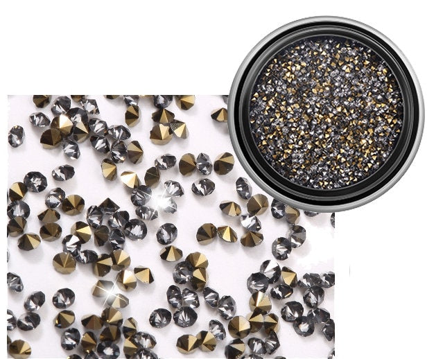 Microbead Culet Diamond crystal Nail Art glitter/ Mini crystal Metallic AB stone Nail design art decoration rhinestones /Mini chatons
