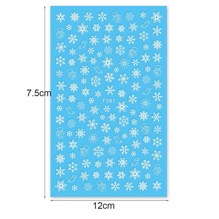 Christmas Snow Theme nail sticker/ Snow flakes Nail Art Stickers Self Adhesive Decals/Elk Santa Winter snowy Holiday gift nail art sticker