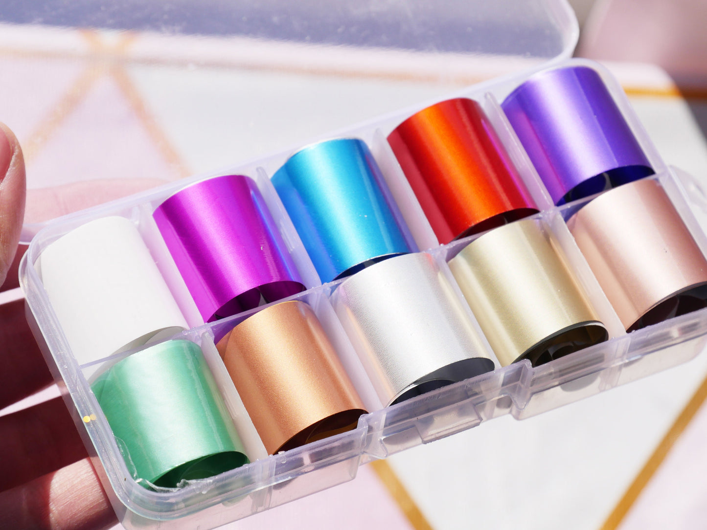 10 pcs Metallic transfer paper Foil Nail Art Sticker Decal/ DIY metallic nail transferring mirrored foil design/gold nail sticker