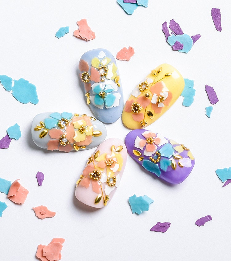 12 cases fragment chips nail decoration/ Matt slice Nail flakes DIY nail deco