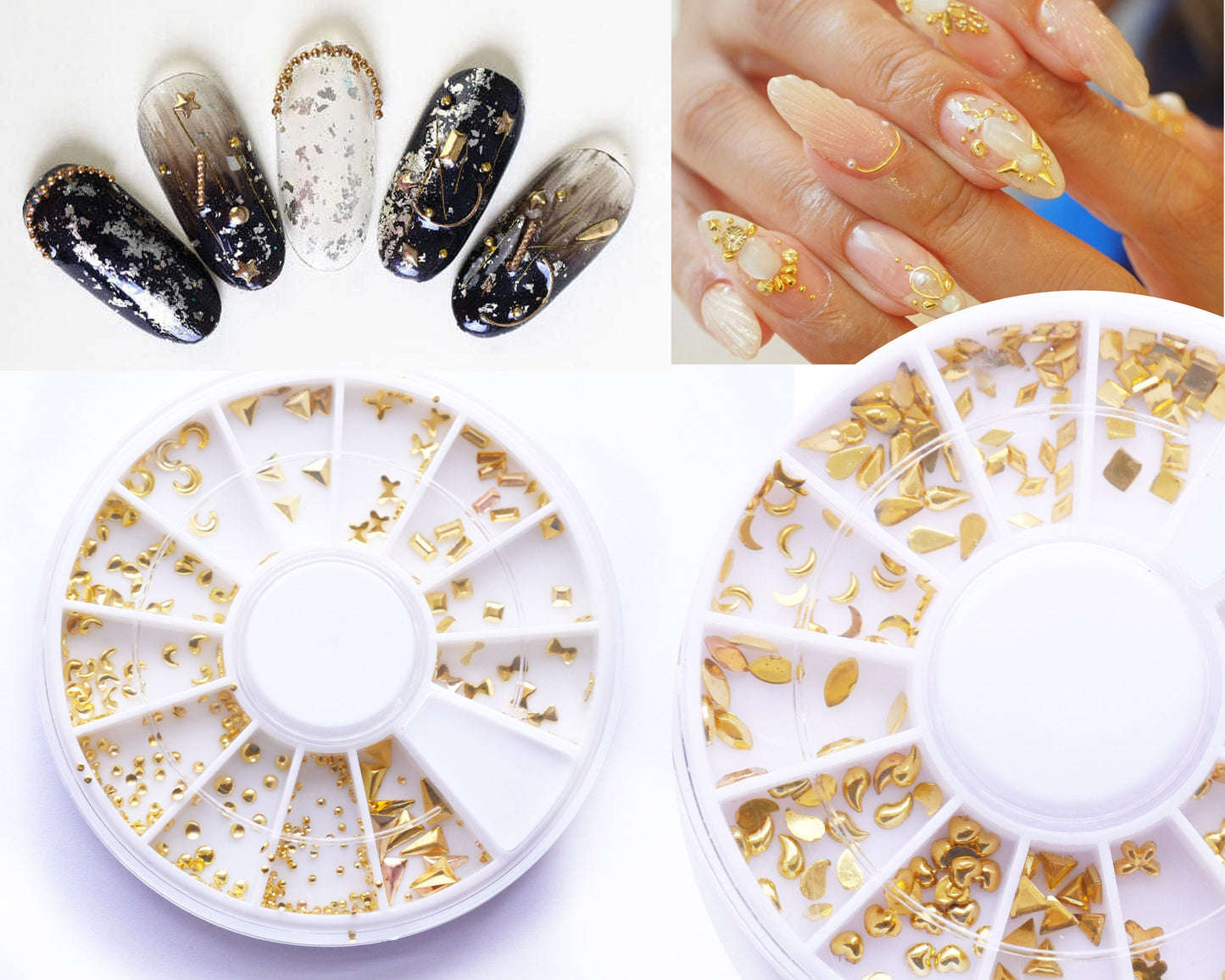 Bohemia Metallic Rivet Glitter Nail Studs Metal Decoration/ Gold mini decal for Nail polish