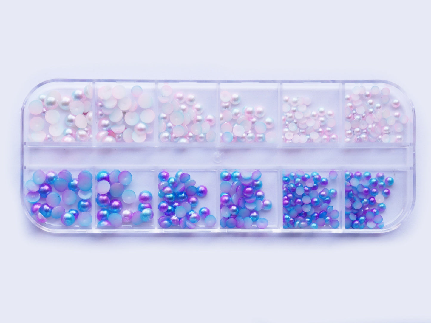 12 grids Mixed Galaxy Pearls & Shells /artificial Mermaid pearly lustre Various decorations