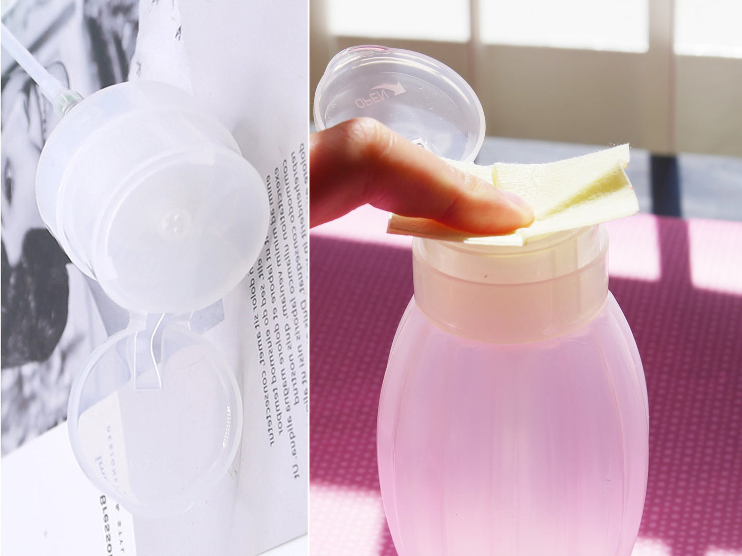 200ml Nail Polish Remover Push Down Pump Dispensers Empty Plastic Bottle Acetone Friendly Liquid Alcohol Pink Plastic Bottle 6.8 fl oz