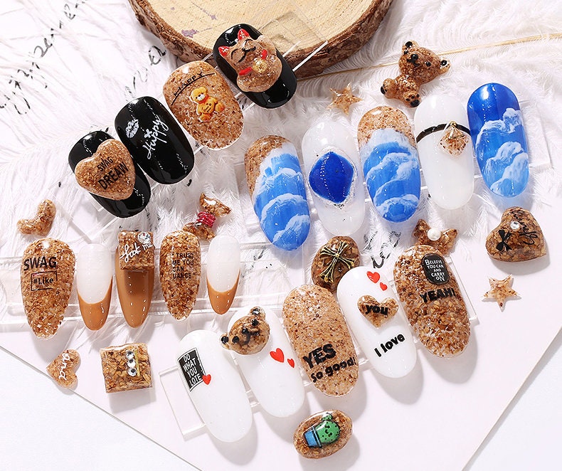 3 pcs Nail Sawdust Powder Combination DIY Resin Craft Supply Wood Cork Powder Nail Art Decorative Decal