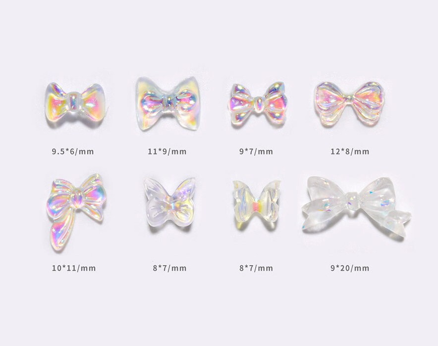 3D Bowtie Polar Lights Nail Decal/ Chameleon Tik Tok Nail DIY charm for nail Gel Polish Design