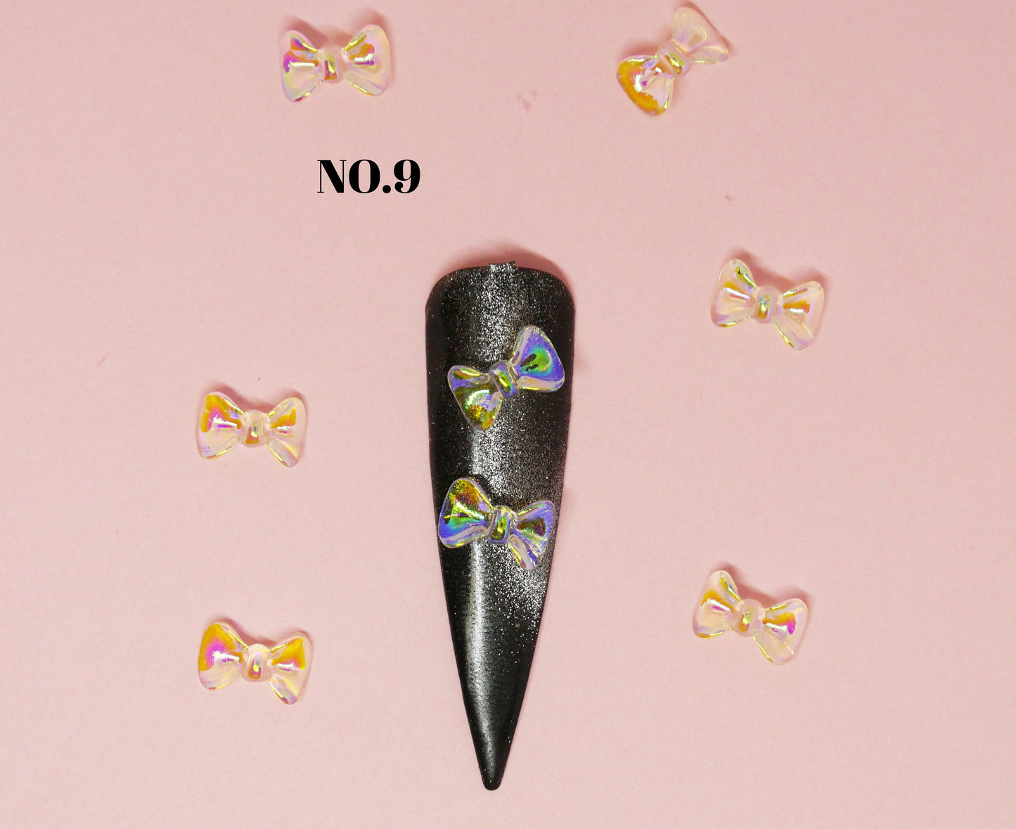3D Bowtie Polar Lights Nail Decal/ Chameleon Tik Tok Nail DIY charm for nail Gel Polish Design