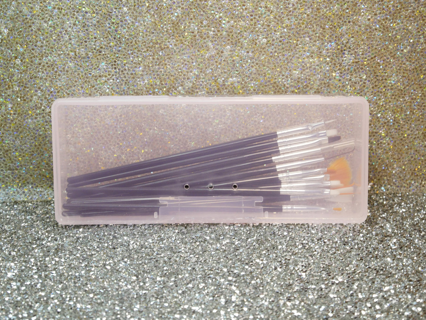 Pink Nail Brush Container Box/ Multifunctional Translucent PVC Pencil Case Plastic Pen Brush Box Stationery Supplies