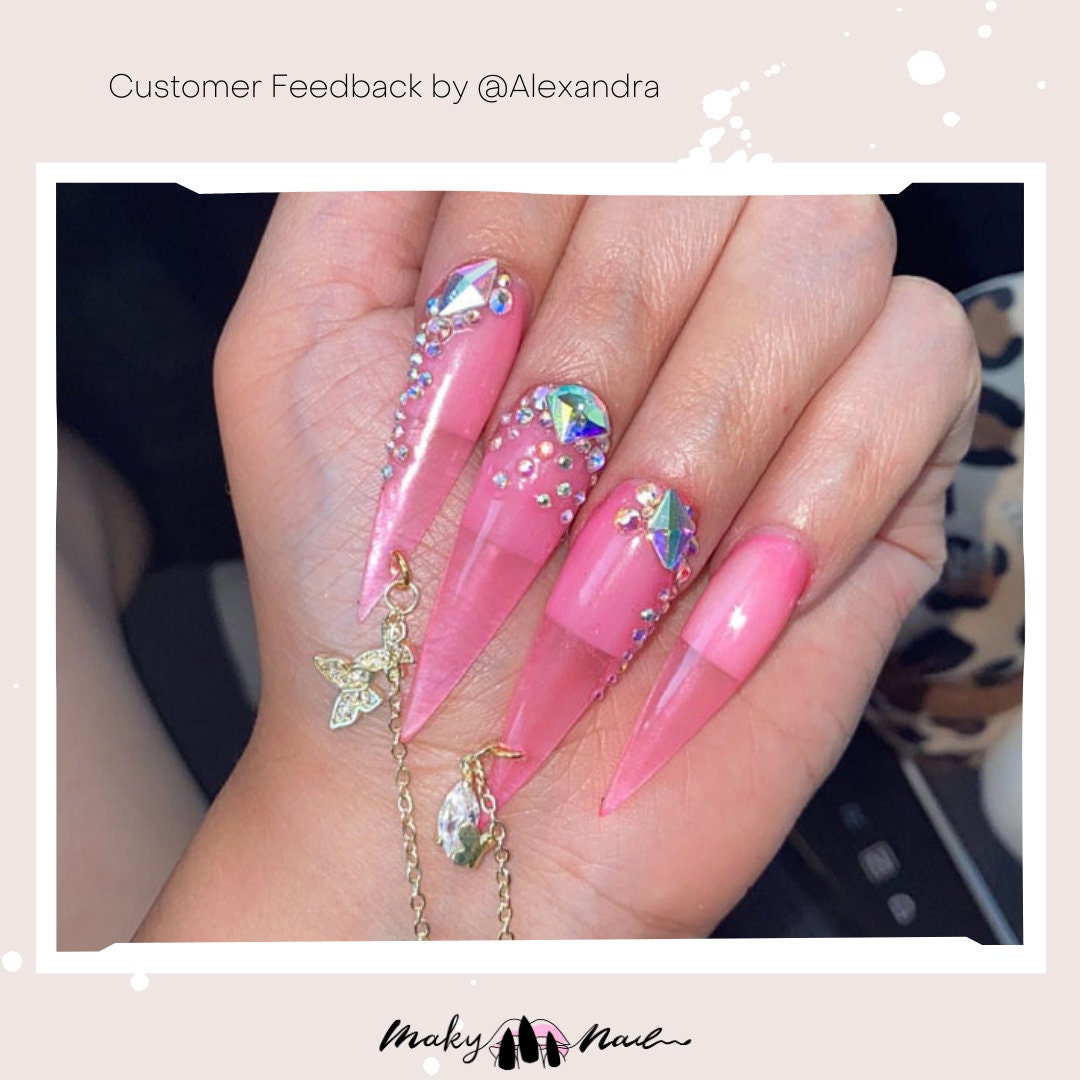 Gold Chain 3D Zircon nail ornament nail decal/ Butterfly starry sky nail dangle