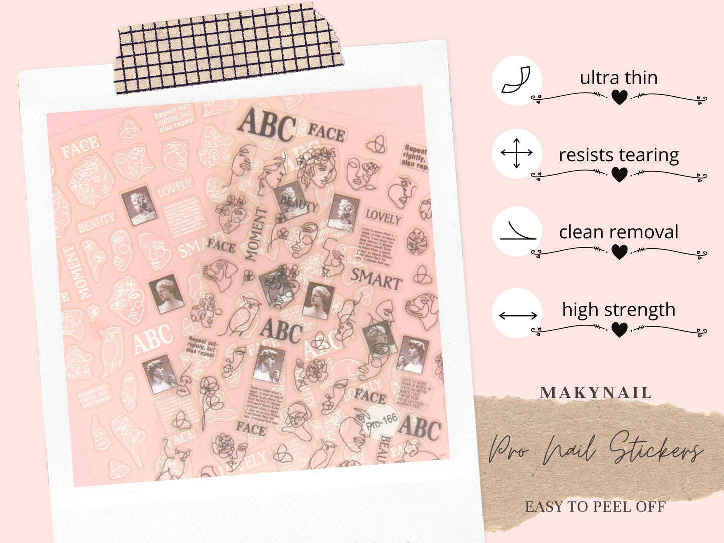 Minimalist Ultra -thin Abstract Nail Sticker