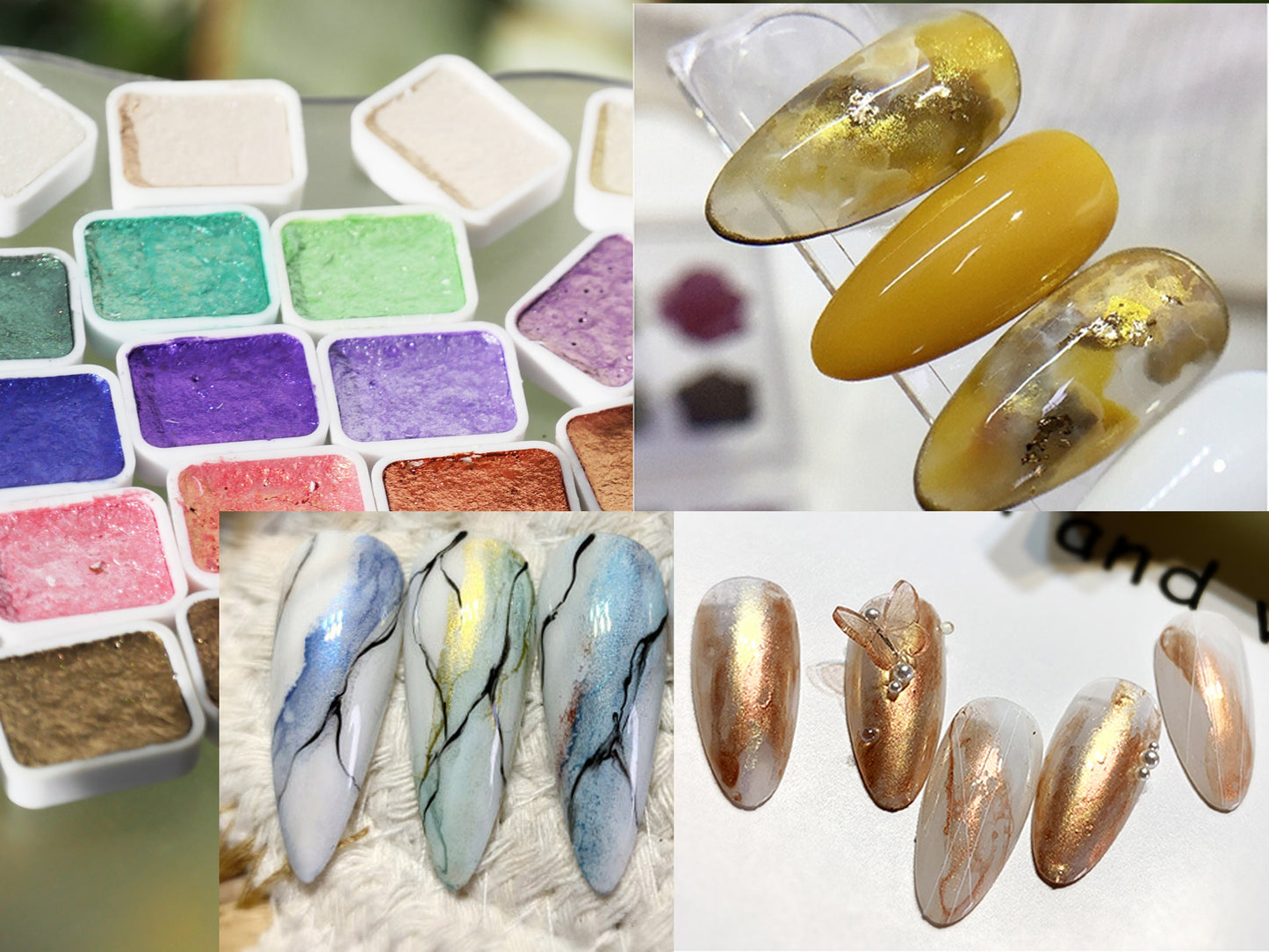 Starry Metallic Glittery Air Dry Water Color Pigment Paint Glitter Shiny Watercolor aquarelle Pearl Pigments Painting for Gradient Nail Art