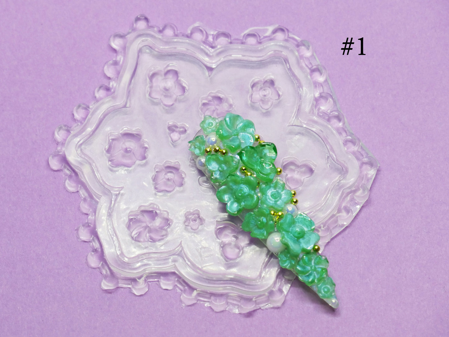 Floral 3D Acrylic Mold for Nail Art DIY Decoration Design/ UV gel Sculpture Mold Silicone Flower leaf Template Manicure