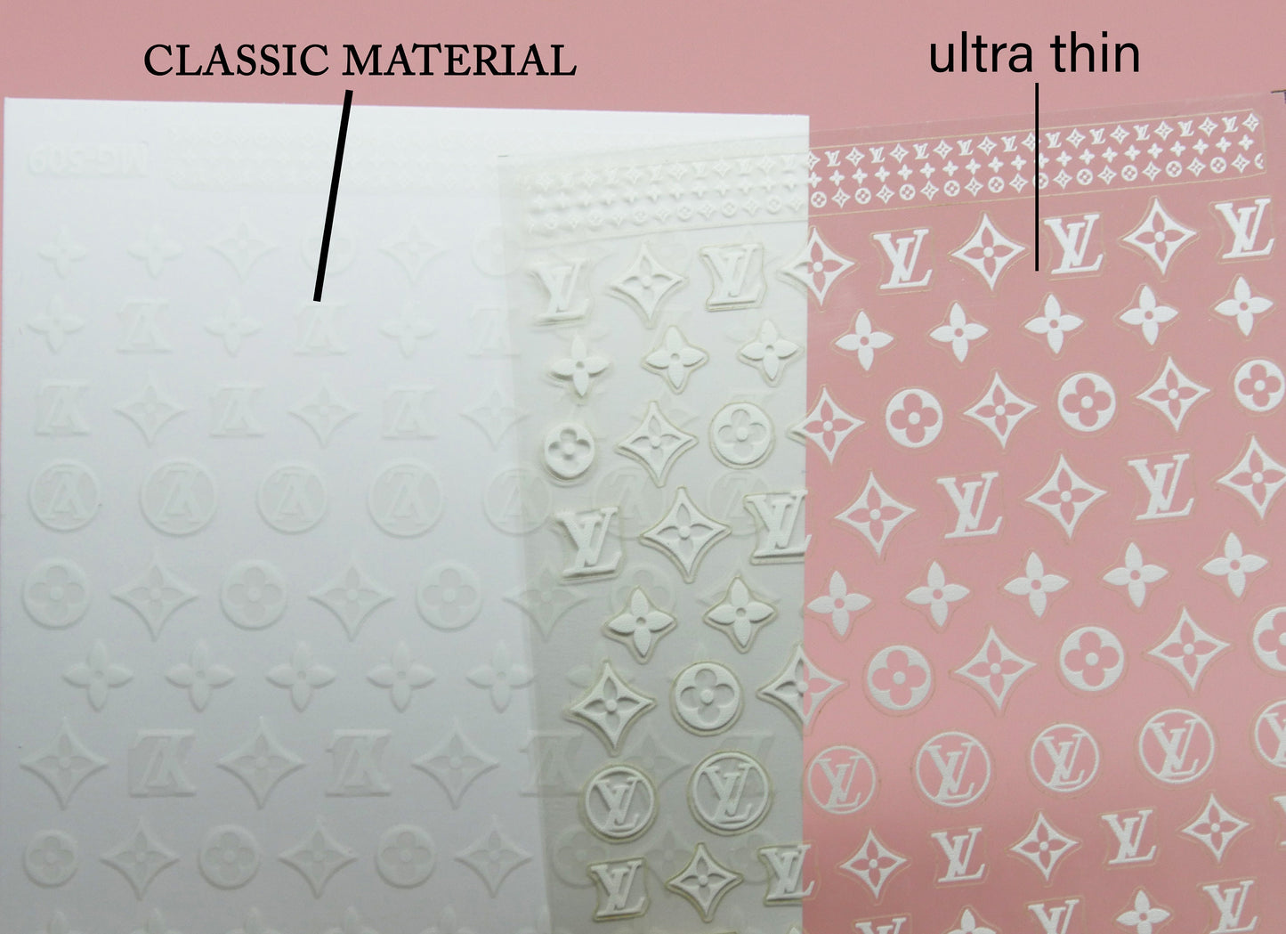 White Nail Art Stickers Self Adhesive/ Pro Ultra-thin Instagram nail sticker