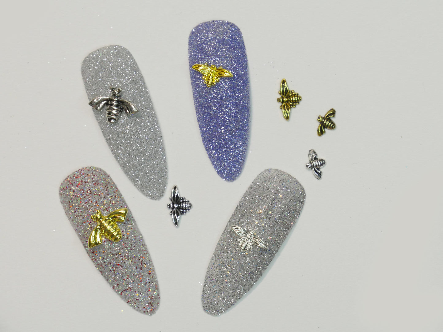 5 pcs 3D Bee nail decoration/ Bee golden Nail DIY nail deco Bee charm for nail gel mail polish design