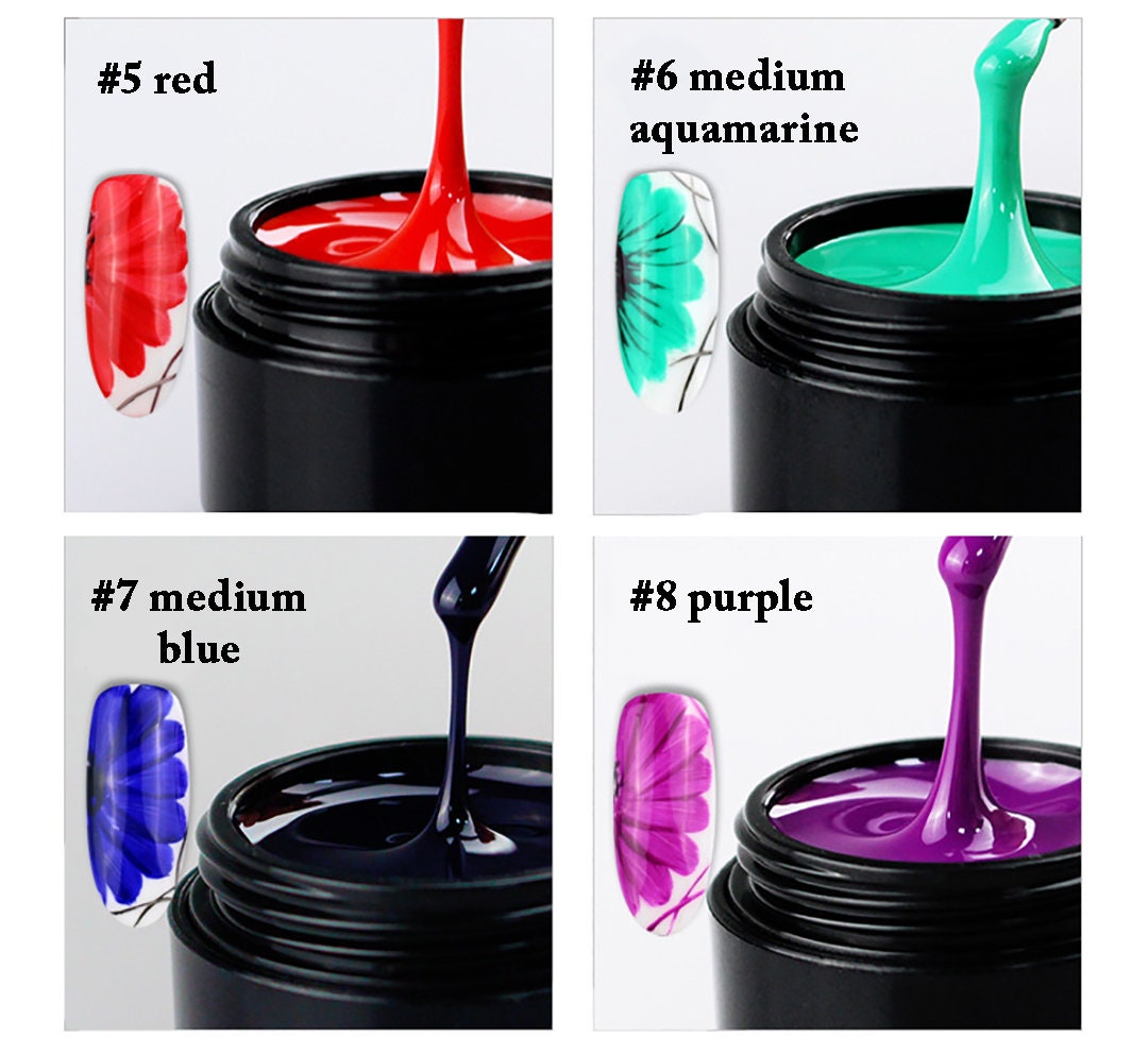 7ml Paint Gel for nail art/ UV Led Nail Painting Gel/ 3D Painting Gel Soak off brush painting gel polish Line Art Illustration