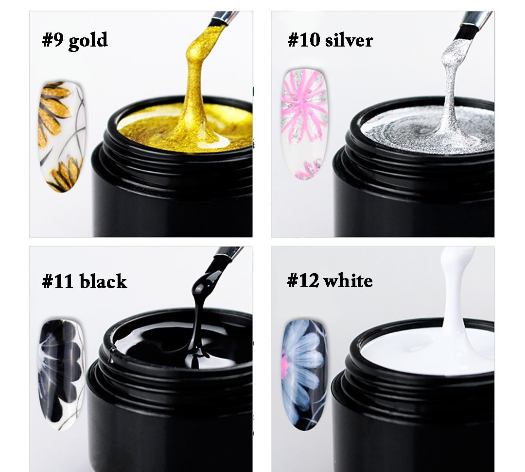 7ml Paint Gel for nail art/ UV Led Nail Painting Gel/ 3D Painting Gel Soak off brush painting gel polish Line Art Illustration