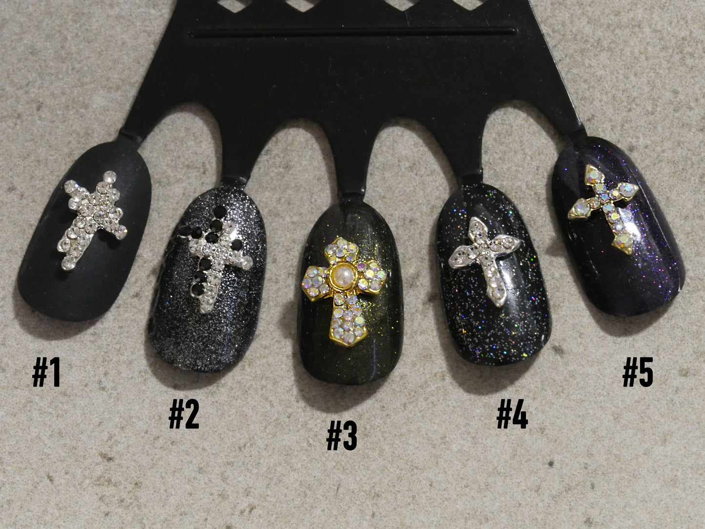 4 pcs Cross nail decoration/gold Christian Nail DIY deco/AB Stone Jesus Cross charm Nail supplier nail art