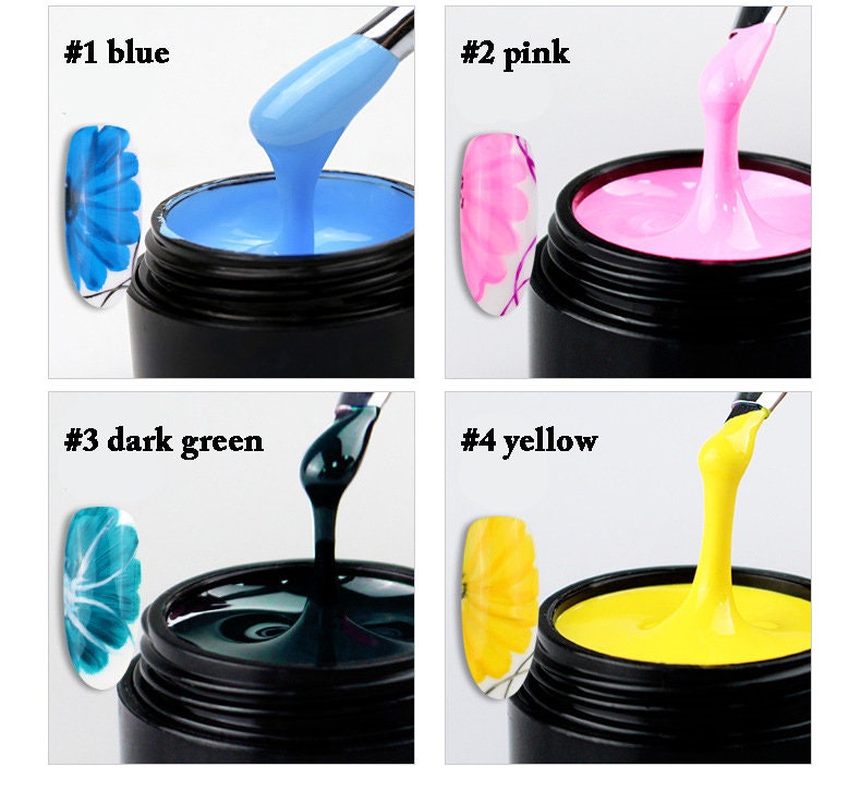 7ml Paint Gel for nail art/ UV Led Nail Painting Gel/ 3D Painting Gel Soak off brush painting gel polish Line Art Illustration