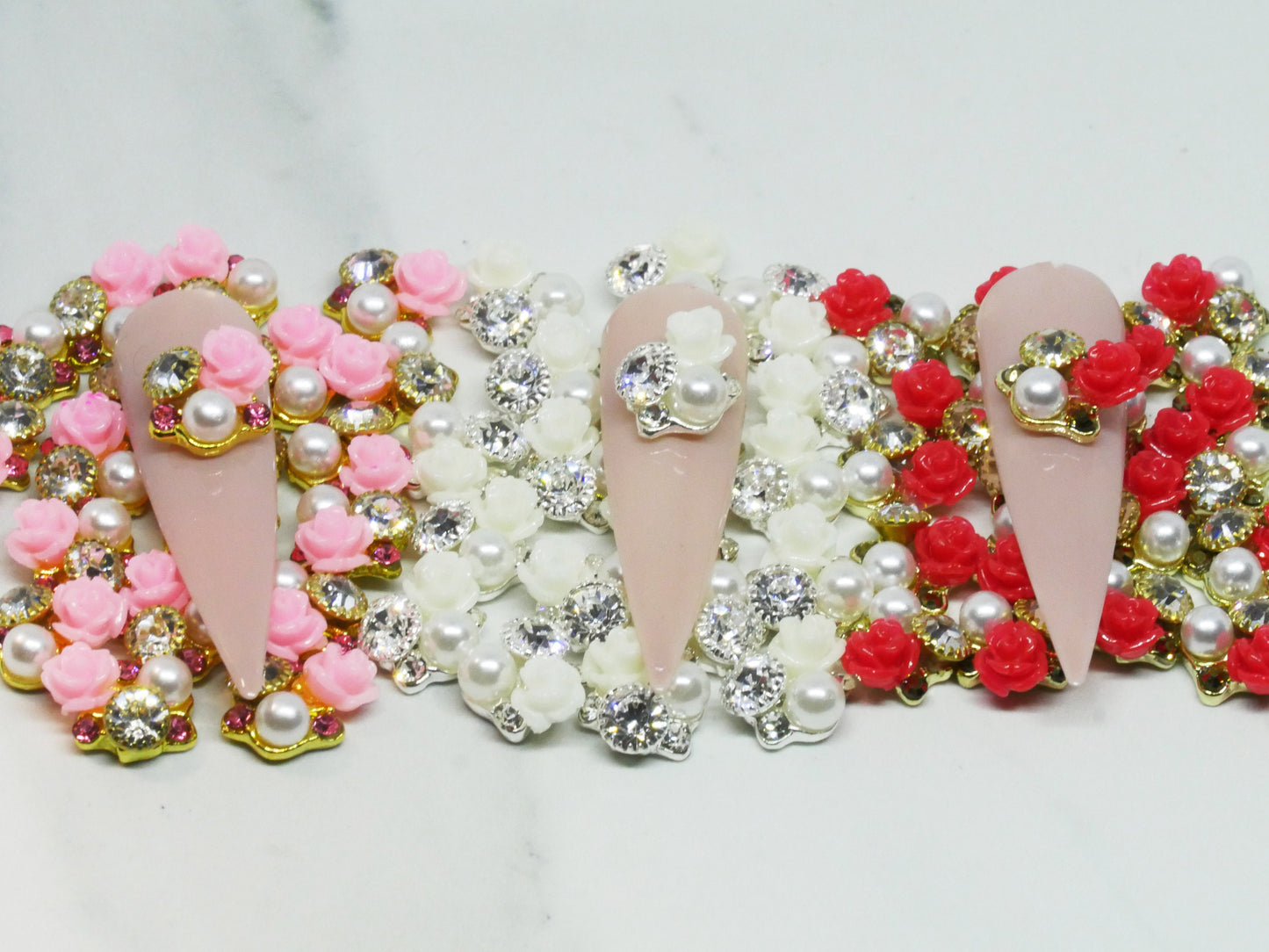 4 pcs Rose flower Nail Jewelry /floral nail art charm