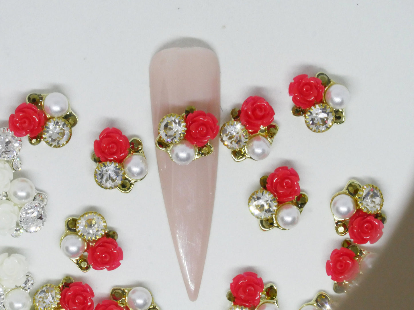 4 pcs Rose flower Nail Jewelry /floral nail art charm