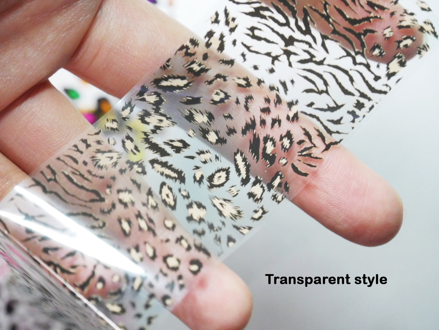10 pcs Leopard Print Metallic transfer paper Foil Nail Art Sticker Decal/ Animal pattern DIY Golden nail transferring mirrored foil design