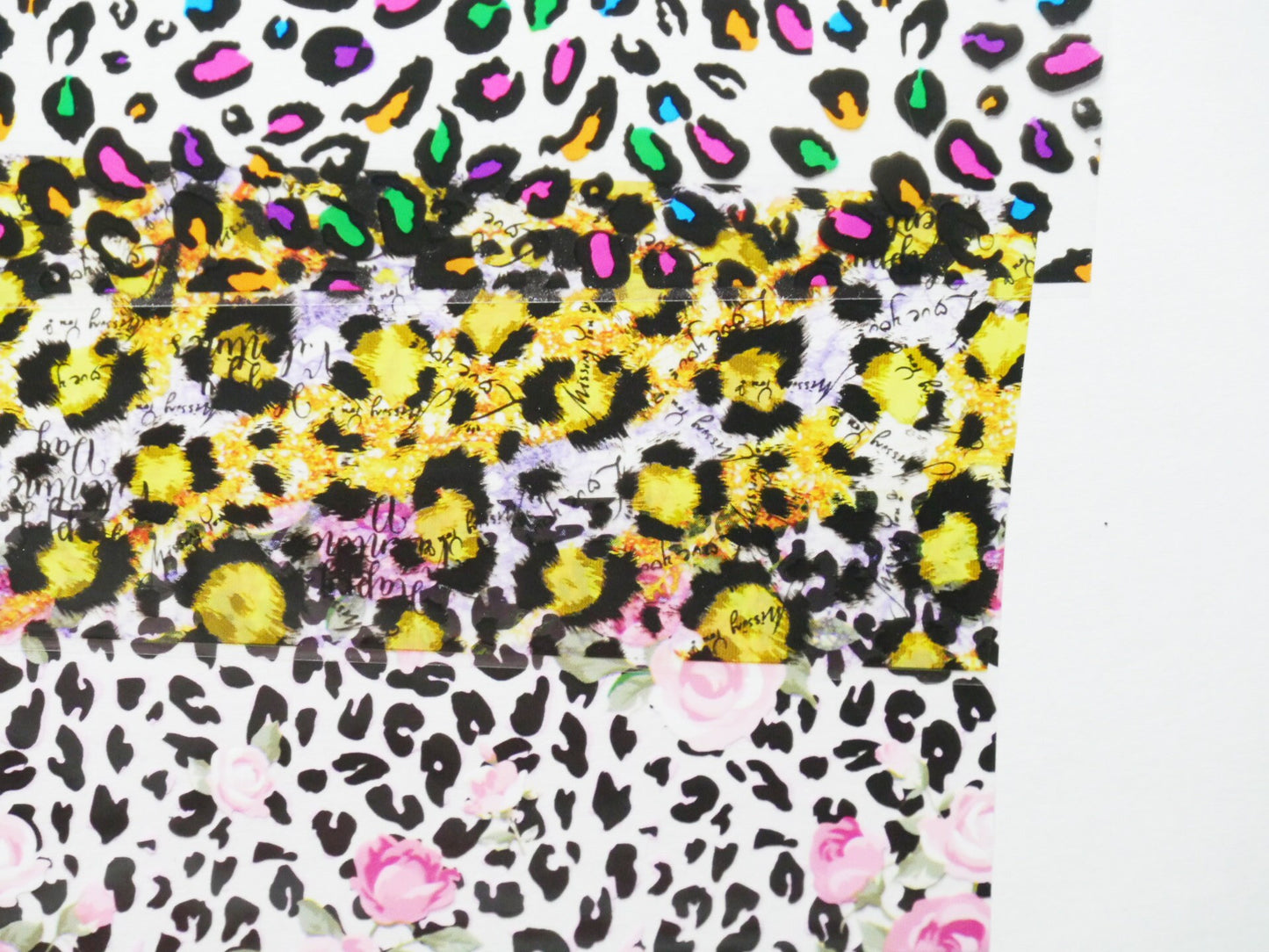 10 pcs Leopard Print Metallic transfer paper Foil Nail Art Sticker Decal/ Animal pattern DIY Golden nail transferring mirrored foil design