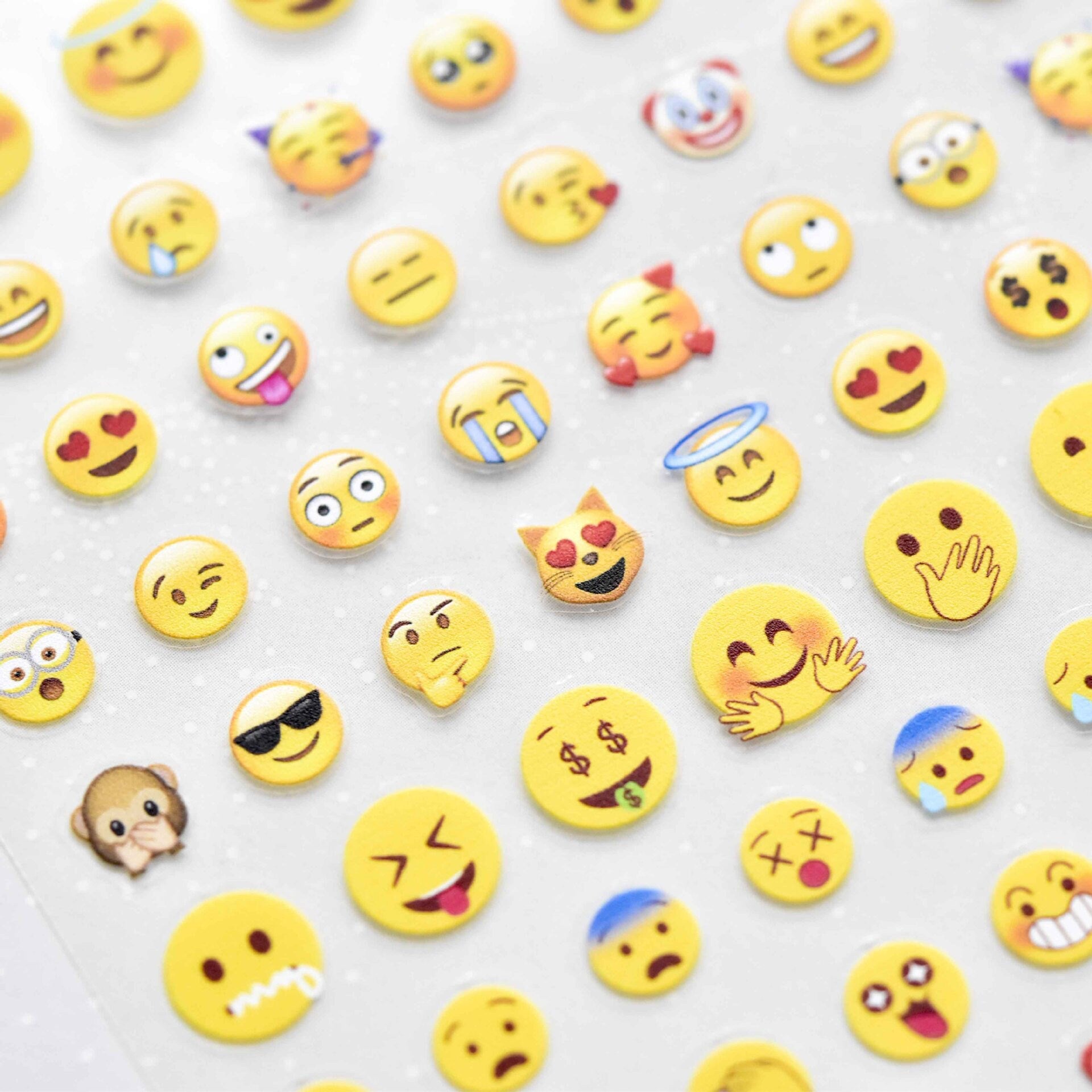 Emoji Nail Art Sticker/ Smiley Happy Face DIY Tips Stickers/Ultra thin Peel Off Emoji Face Nail Decals/ Social Media Text expression meme