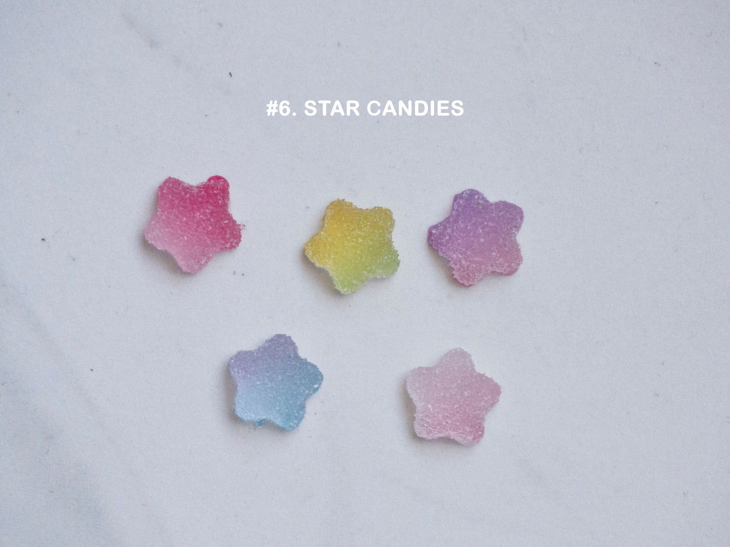 5 pcs Candy Gummies Nail Deco/ Sour Jelly Stars Heart 3D Decal