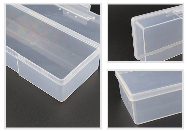 Pink Nail Brush Container Box/ Multifunctional Translucent PVC Pencil Case Plastic Pen Brush Box Stationery Supplies