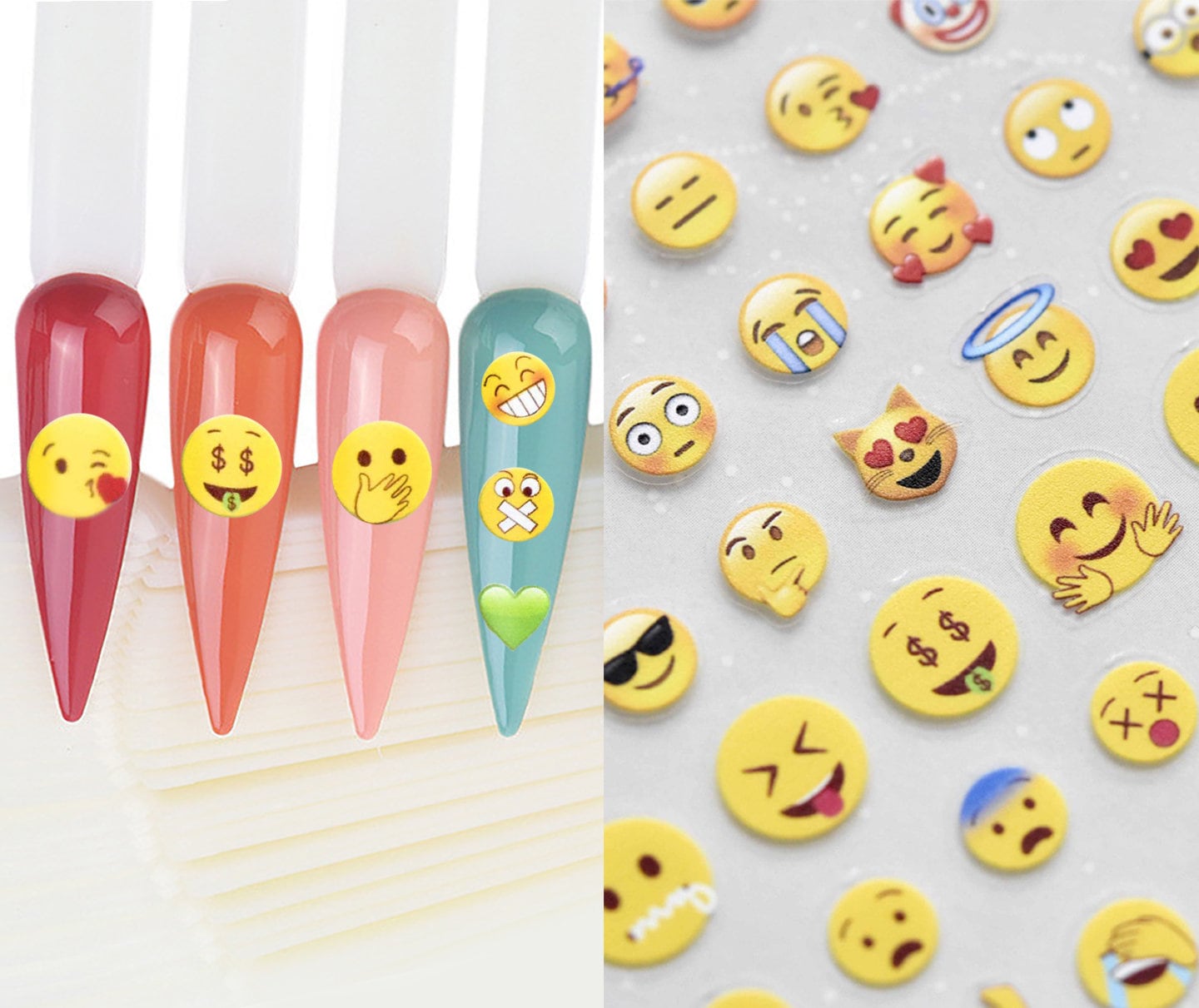 Emoji Nail Art Sticker/ Smiley Happy Face DIY Tips Stickers – MakyNailSupply