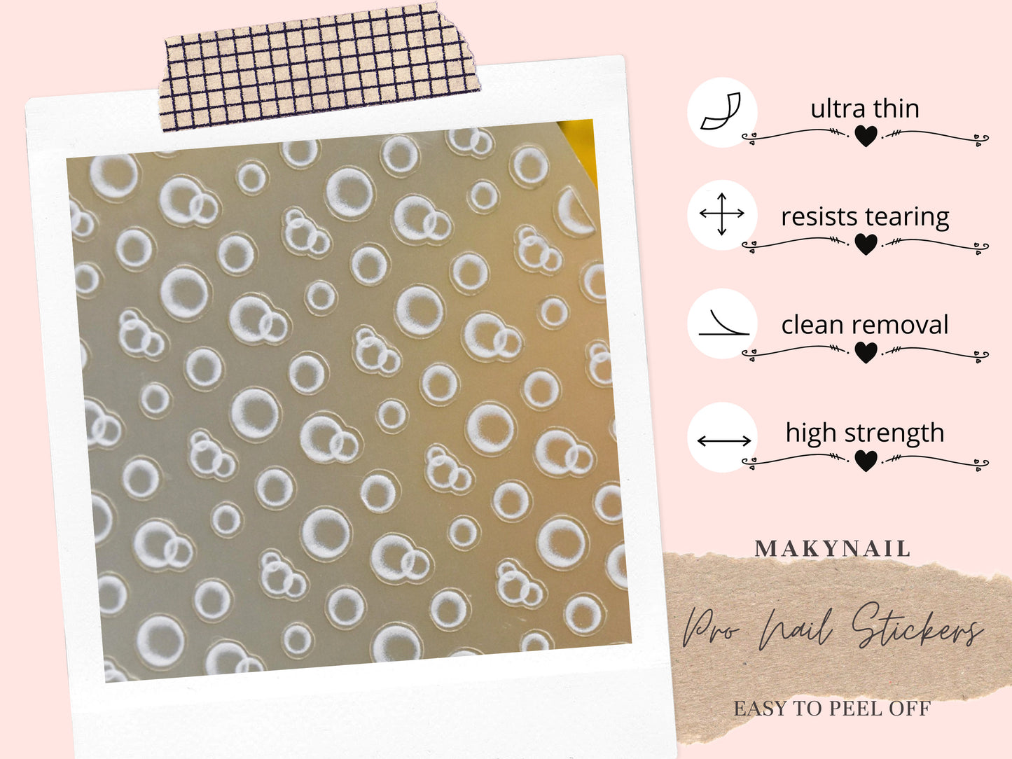 Bubbles nail sticker/ Ultra Thin 3D Globule Bubble Nail Art Stickers Self Adhesive Decals/ Manicure Pedicure supply