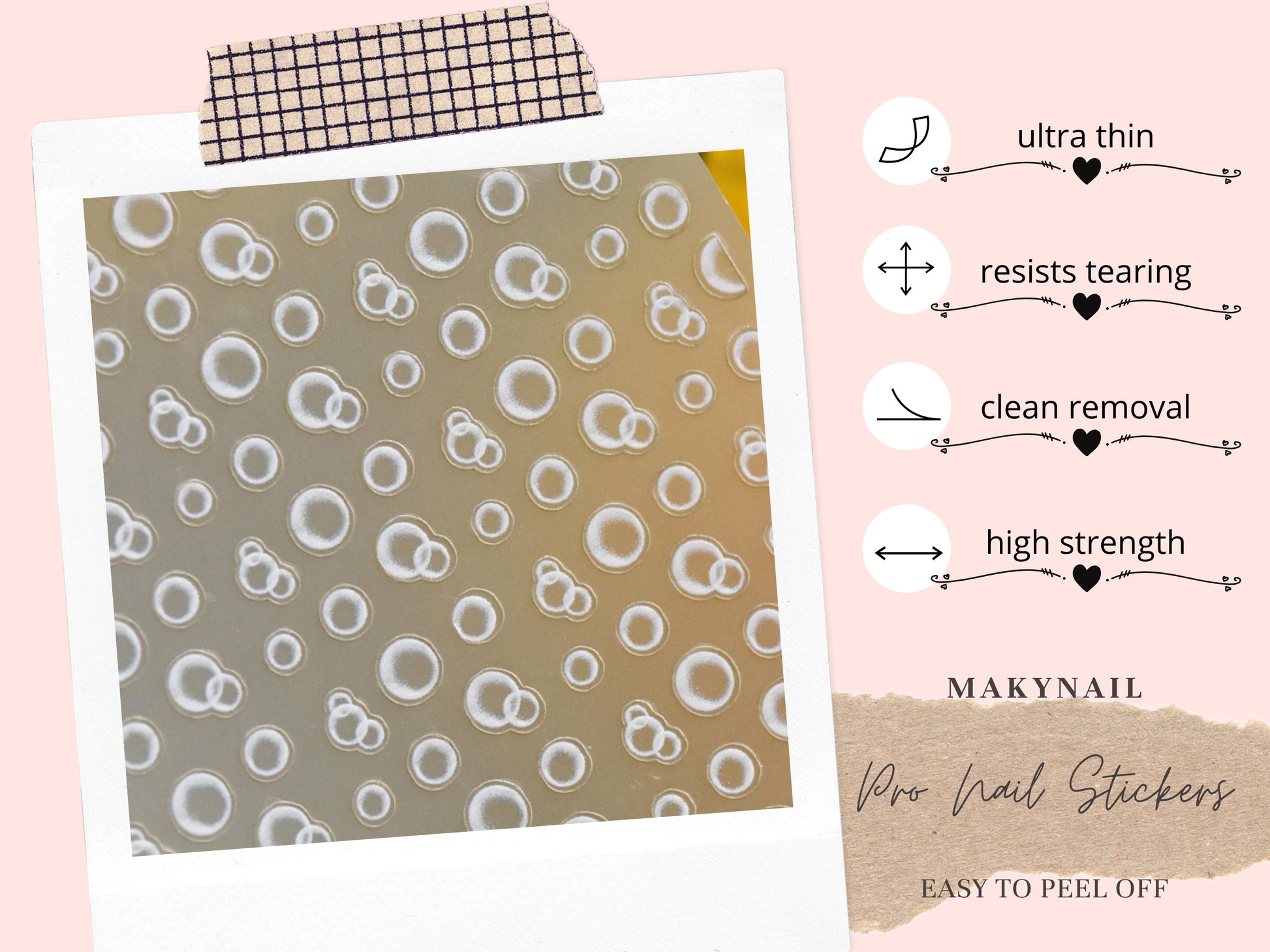 Bubbles nail sticker/ Ultra Thin 3D Globule Bubble Nail Art Stickers Self Adhesive Decals/ Manicure Pedicure supply