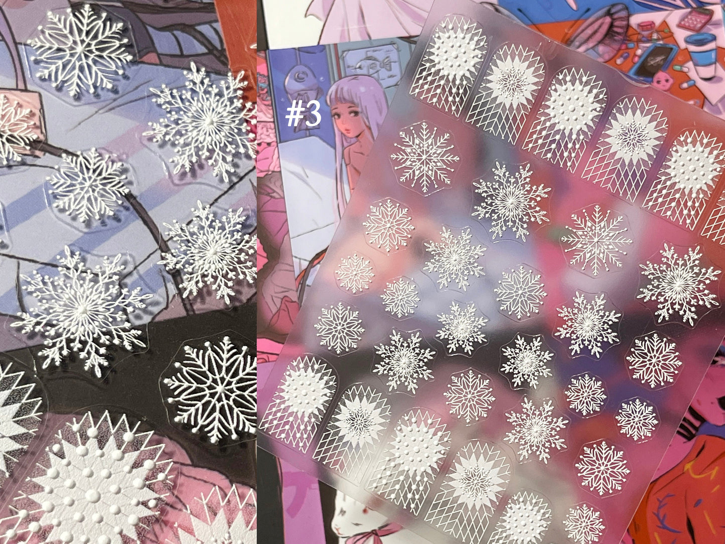 3D Embossed White Nail Stickers/ Snow Flake Nails/ Wedding Bride Laces Nail Art Floral Peel off stencils/ Butterfly Retro Renaissance