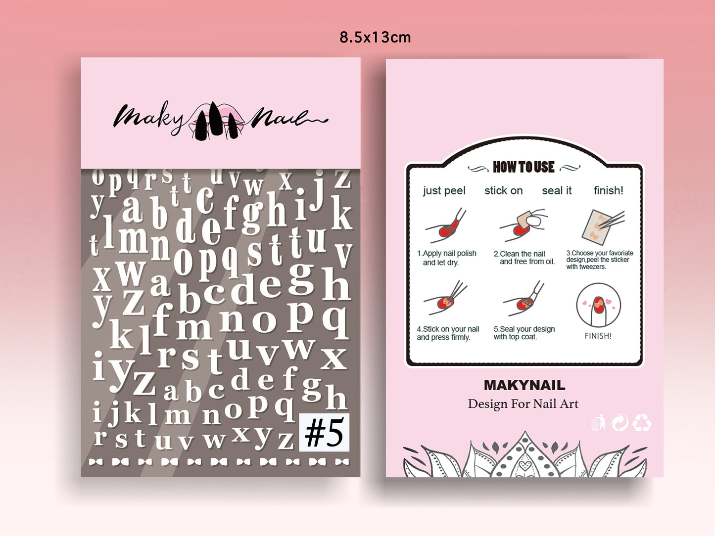 Letter Nail Art Stickers Decals/ Ultra Thin Self-Adhesive Fashion Retro Letters Nail Acrylic Decorations