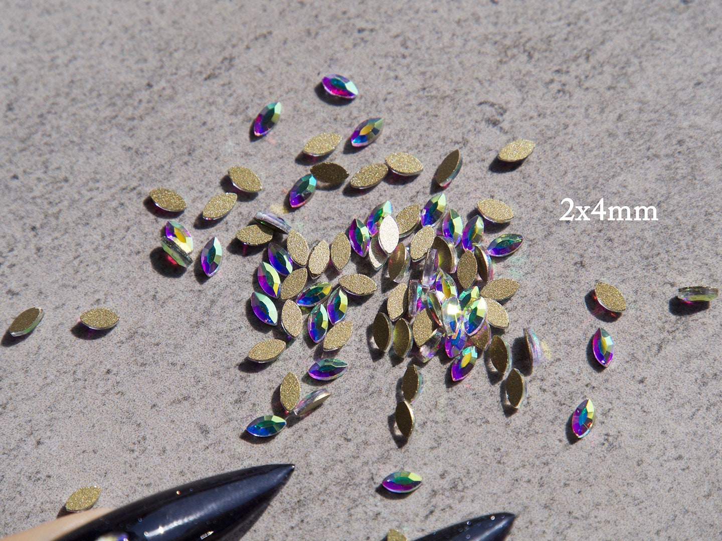 20 pcs Halo Marquise Flat Back No Hotfix Tear Drop 3D DIY Tear-Drop Crystals Rhinestones/ AB Stone Nail Art Supply