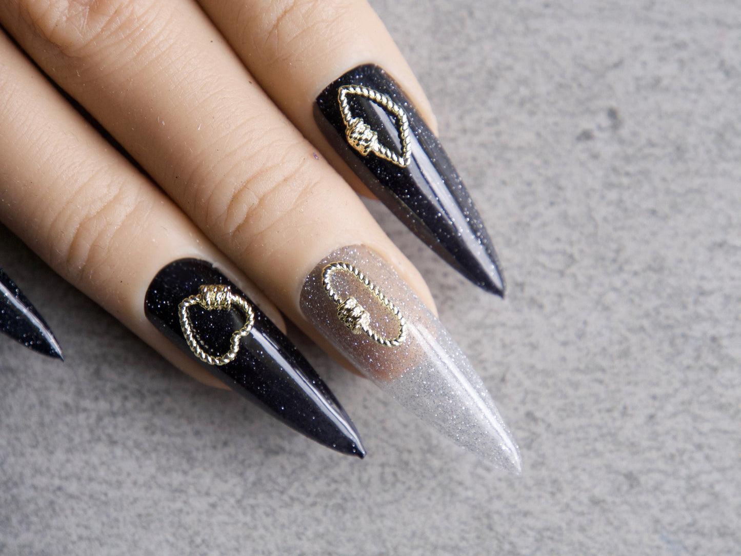 5 pcs 3D Nail Decals /Metallic Four Leaf Clover Floral nail art Charm