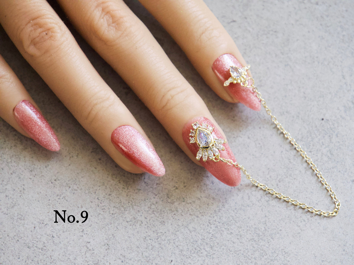 Gold Chain 3D Zircon nail ornament nail decal/ Butterfly starry sky nail dangle
