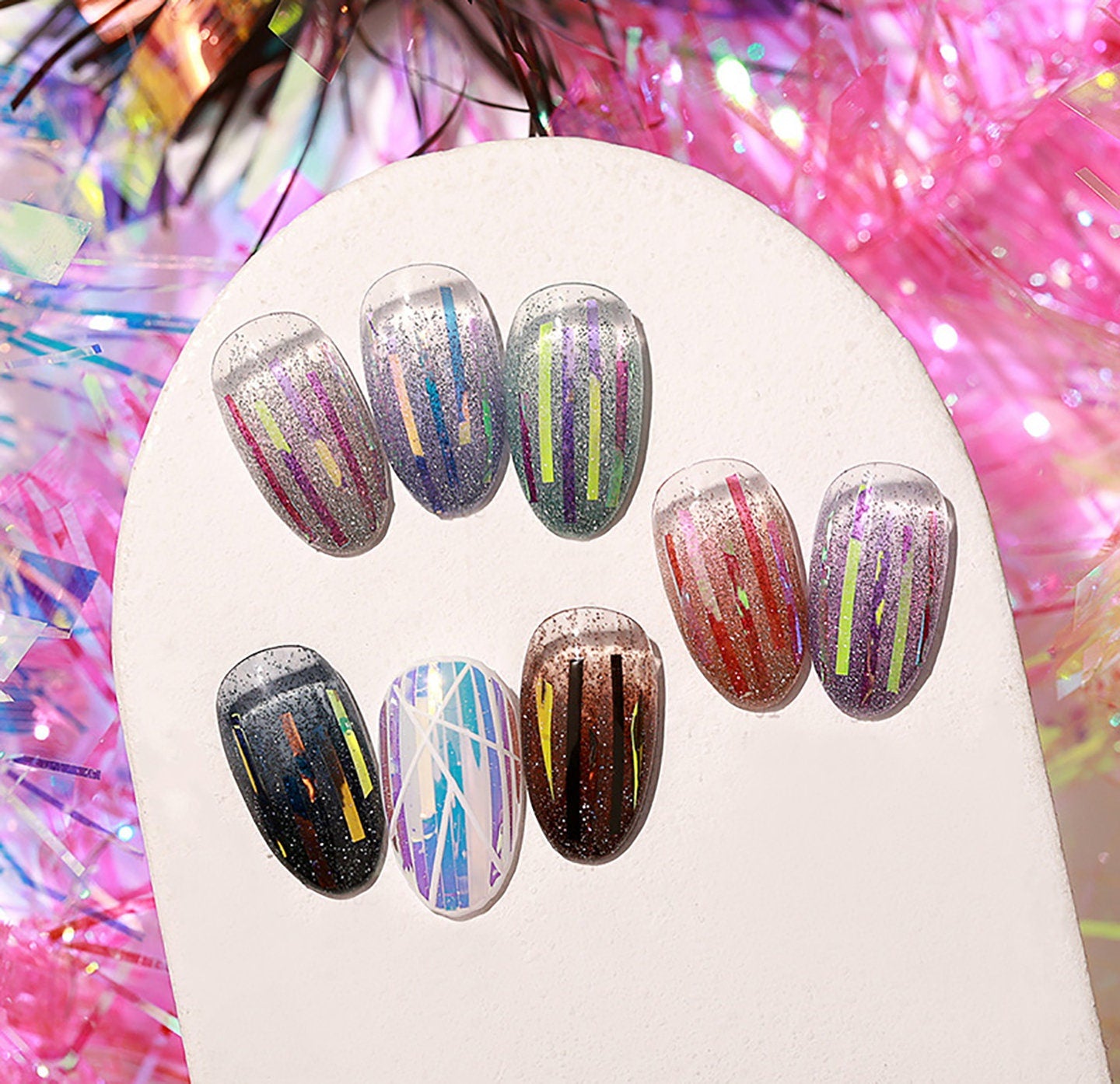 Glass Candy Paper Nail Art Decal/ DIY Polar Lights nail mirrored design/ Aurora Chameleon Ice Paper Nail Supply Nail polish UV gel