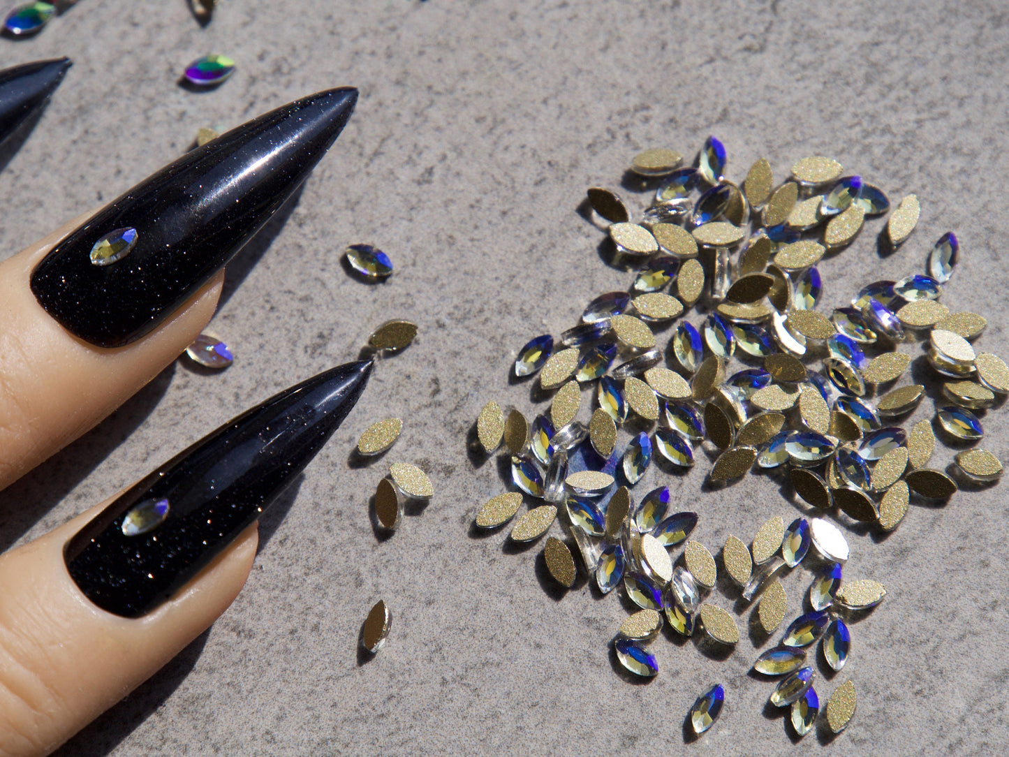 20 pcs Halo Marquise Flat Back No Hotfix Tear Drop 3D DIY Tear-Drop Crystals Rhinestones/ AB Stone Nail Art Supply