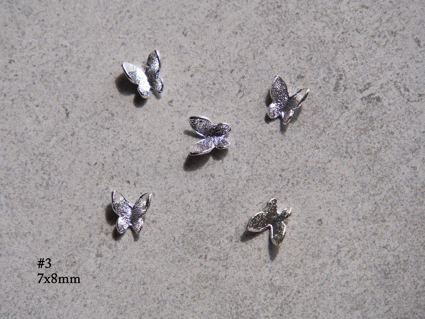 5 pcs 3D Butterfly nail decoration/ silver gold butterfly Nail DIY charm for nail gel mail polish design