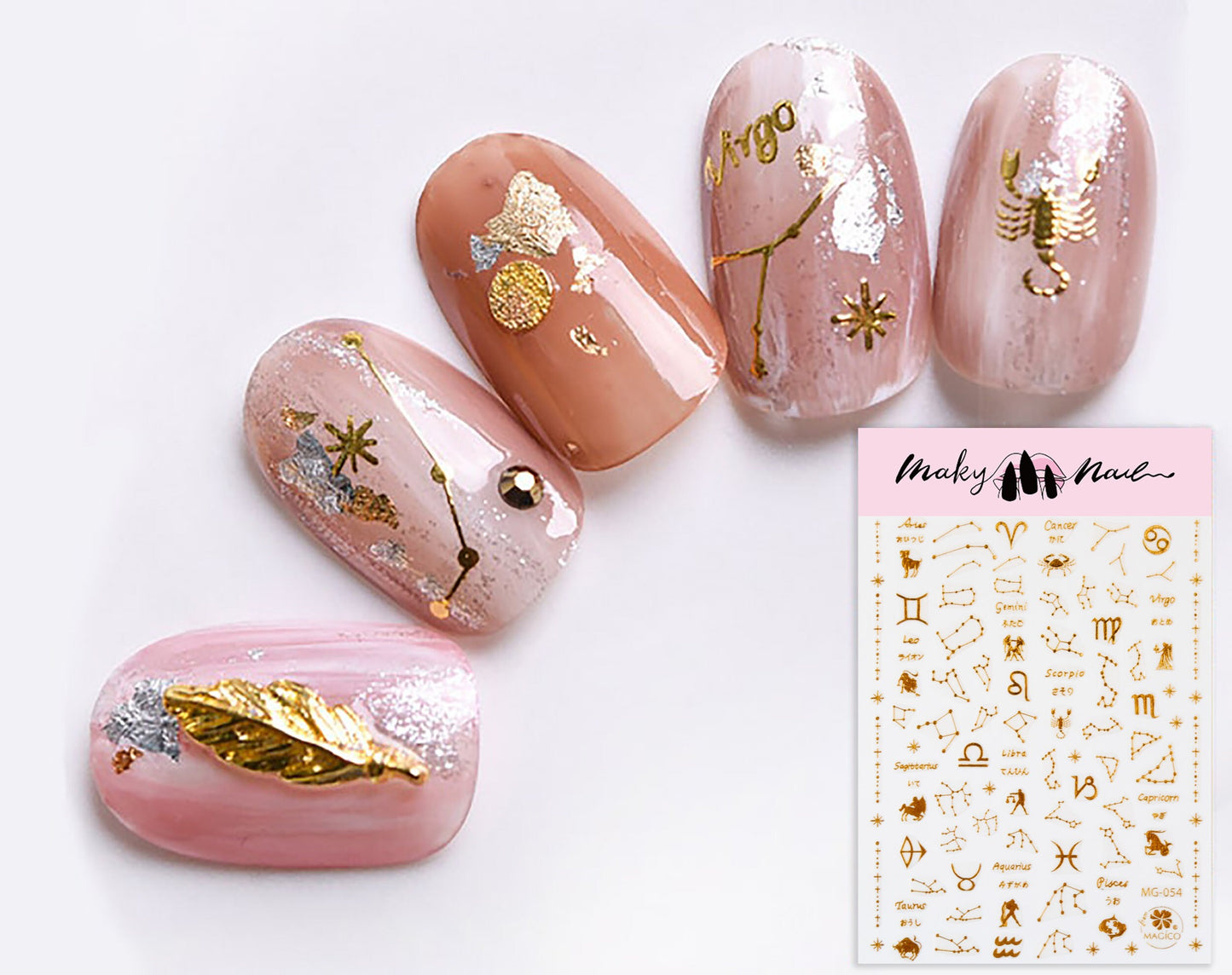 Gold planisphere nail sticker