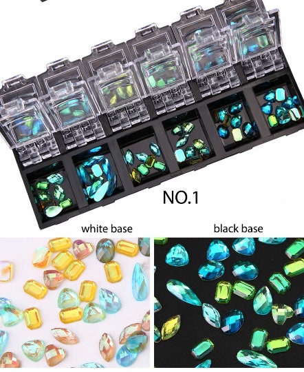12 grids 3D Crystal nail decoration/ exclusive nail jewelry Rhinestone charm jewelry supply