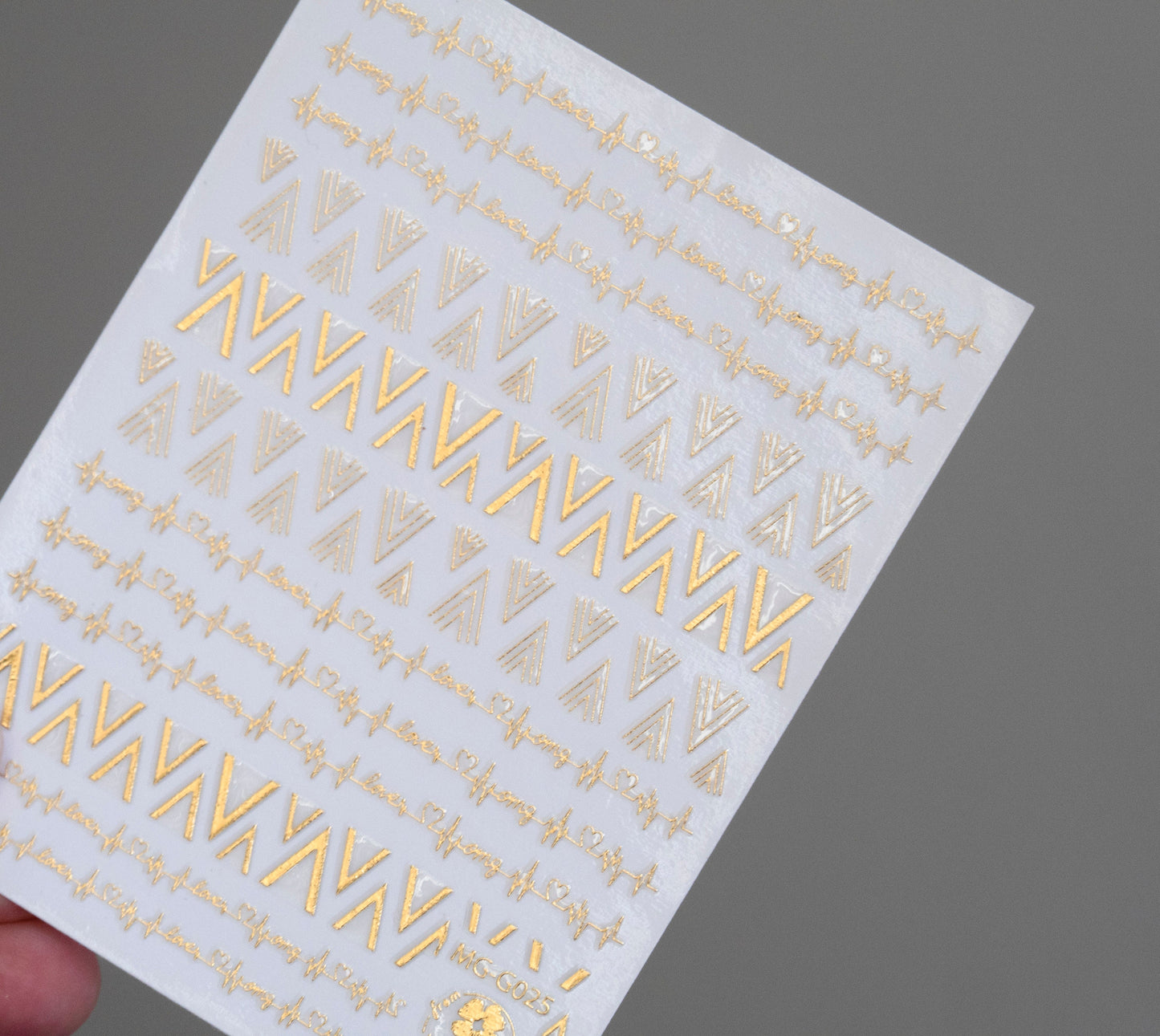 Geometry nail sticker/ Golden wave stripe Self Adhesive Decals/ Heart monitor Electrocardiogram ECG heart beat sticker