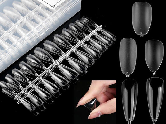 240pcs Gel tips Full Cover Coffin Almond Round Press on False Fake Nails Tips Manicure nail well tips/ Clear Matte Nails Supply
