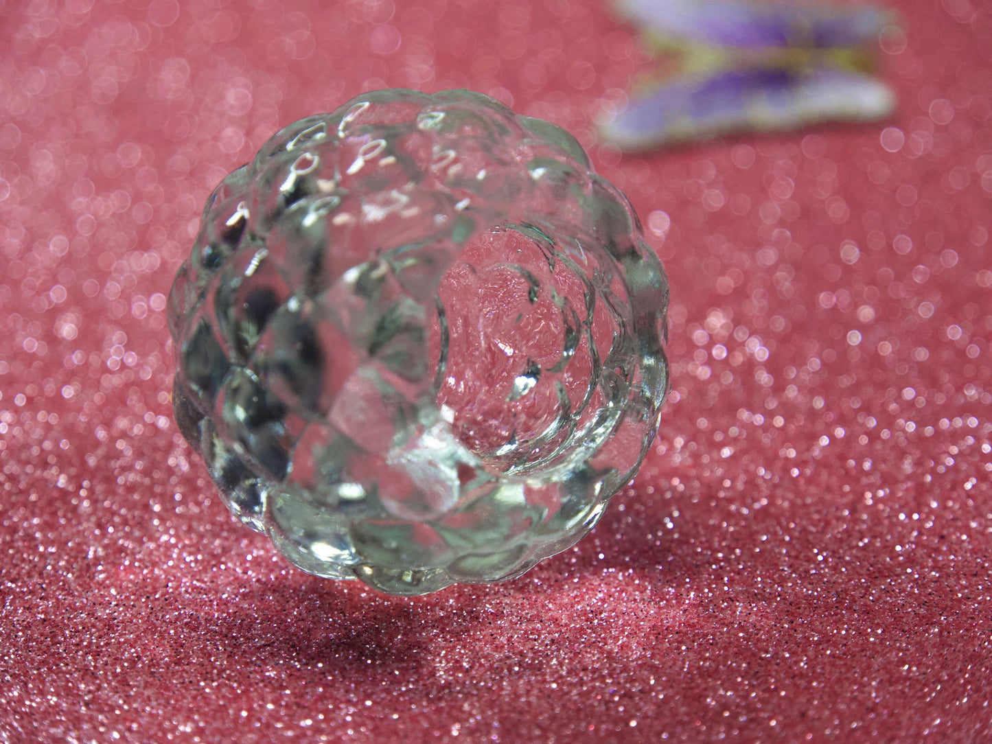 Glass Cup Pineapple Embossed Semi Sphere Liquid Storage Washing Jar Nail Dipping Powder System Brush Wash Cleansing Cup Manicure Salon Tool