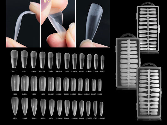 240pcs Gel Tips Half/Full Coffin Almond Square Press on False Fake Nails Manicure/ Dull Polish Matte Finish Ultra thin Durable False nails