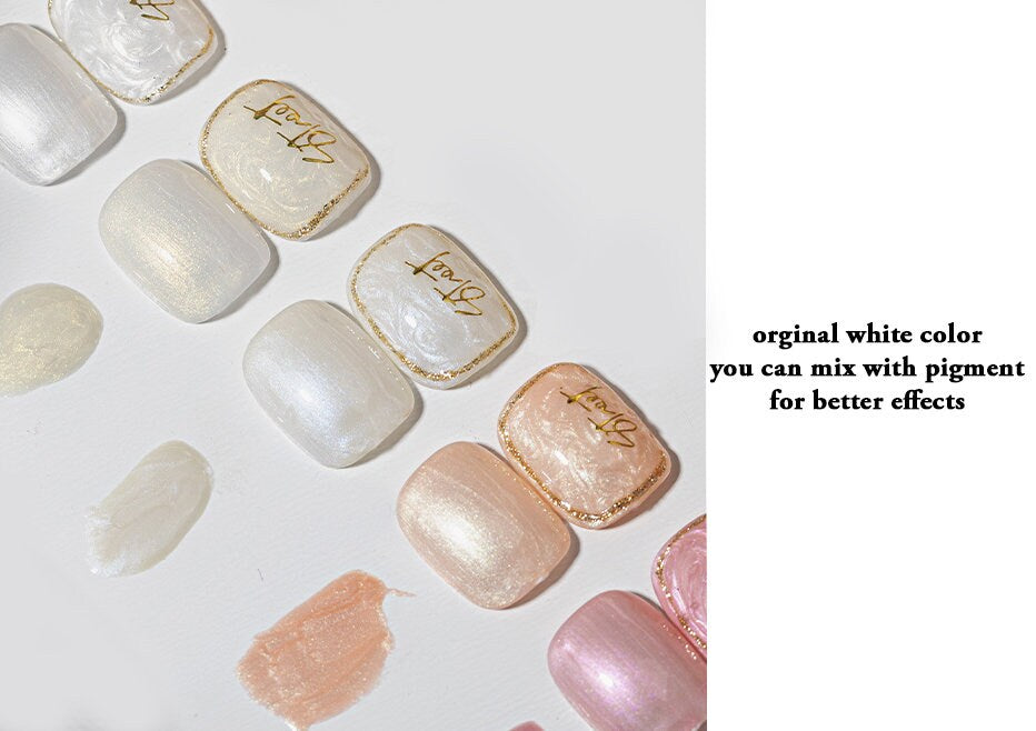 8ml White Pearly UV Gel/ Pearl Conch shells Nail UV Gel / Soak off Pure Crystal white Nail Gel Polish